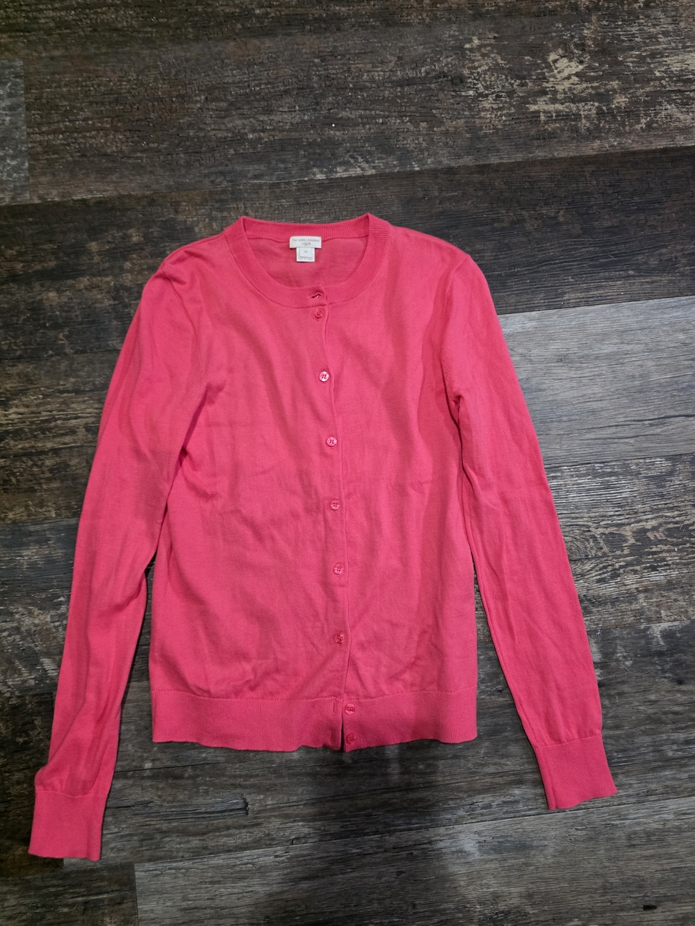 J. Crew Hot Pink Crewneck Cardigan